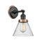 Cone Sconce shown in the Matte Black finish with a Seedy shade