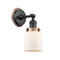 Bell Sconce shown in the Matte Black finish with a Matte White shade