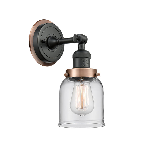 Bell Sconce shown in the Matte Black finish with a Clear shade