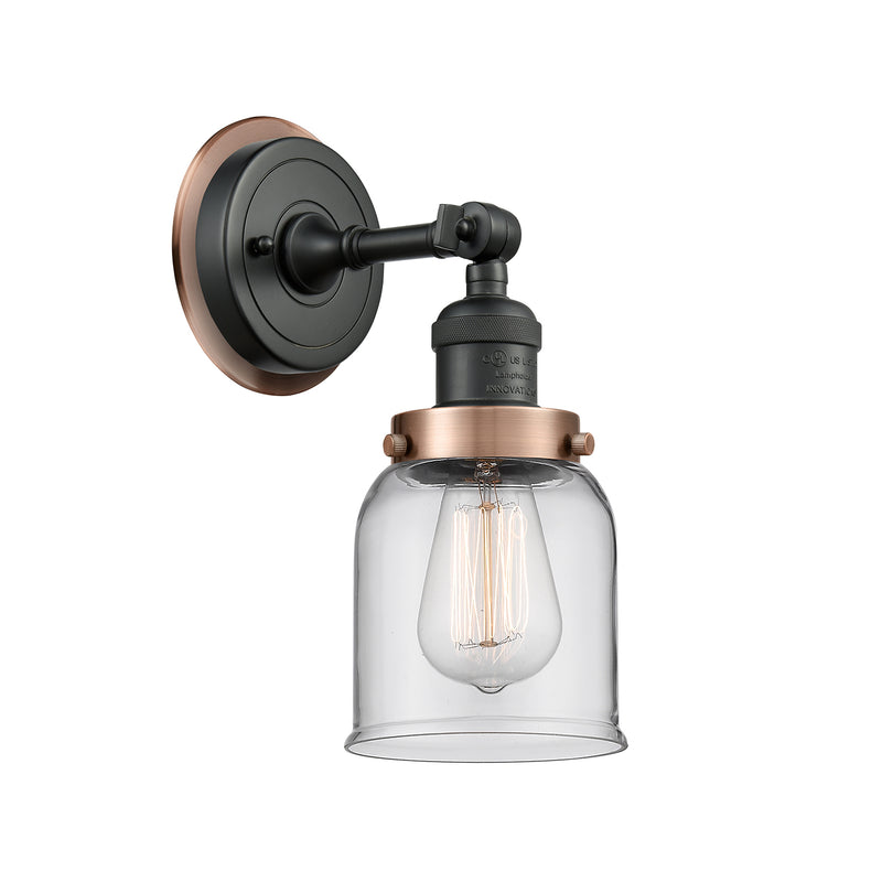Bell Sconce shown in the Matte Black finish with a Clear shade