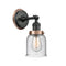 Bell Sconce shown in the Matte Black finish with a Seedy shade