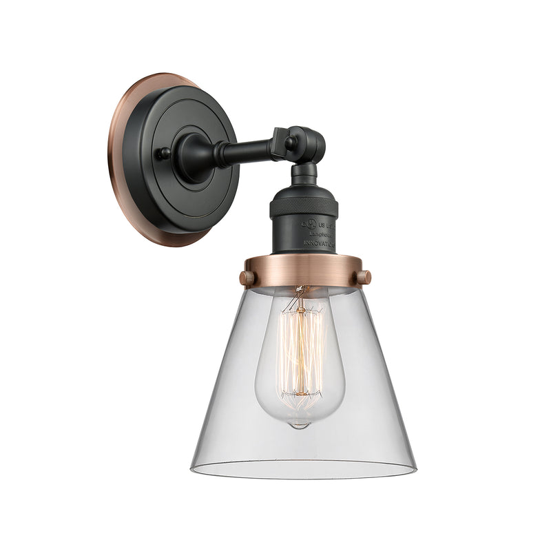 Cone Sconce shown in the Matte Black finish with a Clear shade