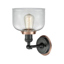 Innovations Lighting Large Bell 1 Light Mixed Metals Sconce Part Of The Franklin Restoration Collection 203BK-BPAC-HRAC-G72