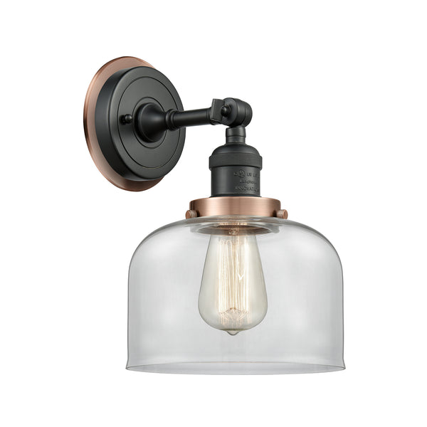 Bell Sconce shown in the Matte Black finish with a Clear shade