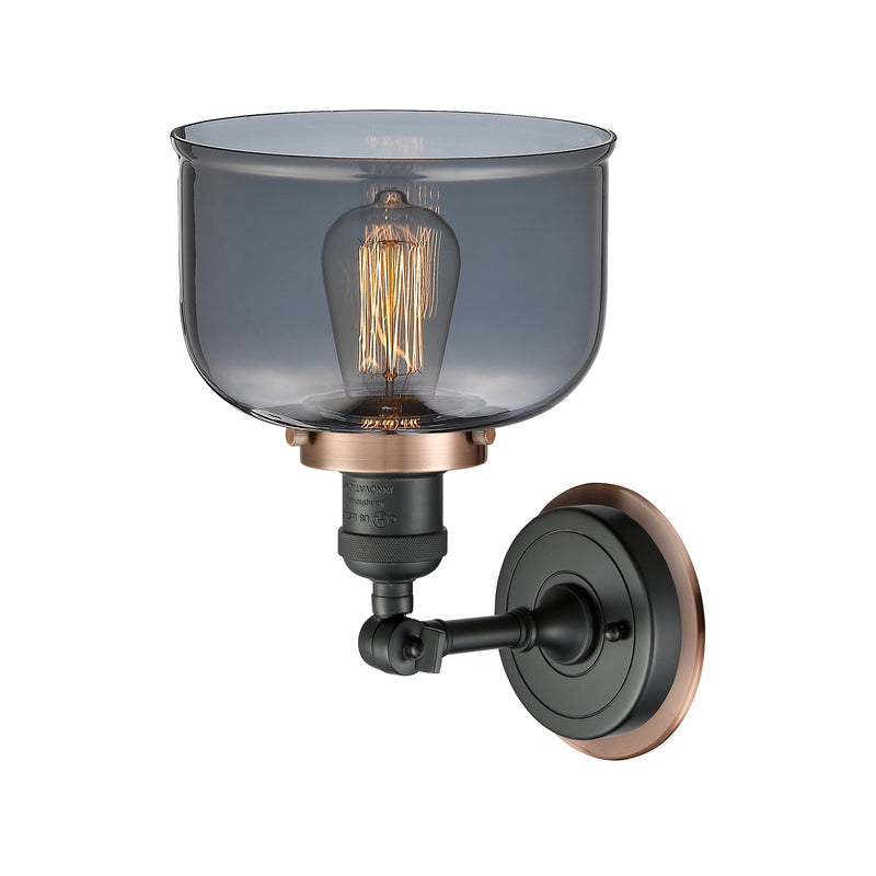 Innovations Lighting Large Bell 1 Light Mixed Metals Sconce Part Of The Franklin Restoration Collection 203BK-BPAC-HRAC-G73