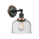 Bell Sconce shown in the Matte Black finish with a Seedy shade