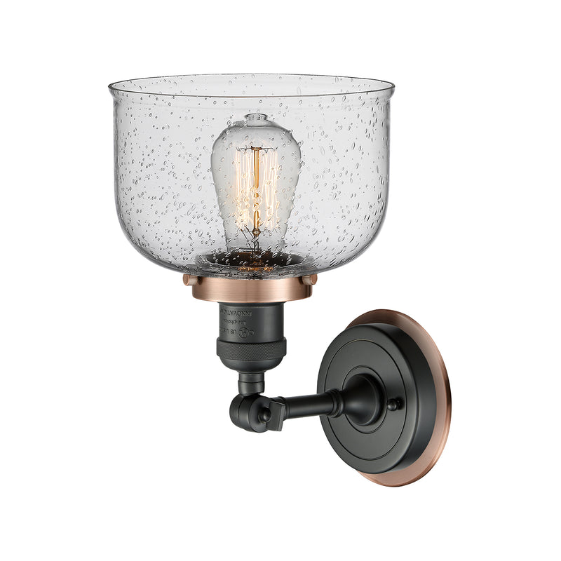 Innovations Lighting Large Bell 1 Light Mixed Metals Sconce Part Of The Franklin Restoration Collection 203BK-BPAC-HRAC-G74