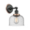 Bell Sconce shown in the Matte Black finish with a Seedy shade
