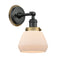 Fulton Sconce shown in the Matte Black finish with a Matte White shade