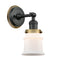 Canton Sconce shown in the Matte Black finish with a Matte White shade