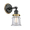 Canton Sconce shown in the Matte Black finish with a Clear shade