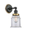 Canton Sconce shown in the Matte Black finish with a Clear shade