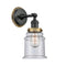 Canton Sconce shown in the Matte Black finish with a Seedy shade