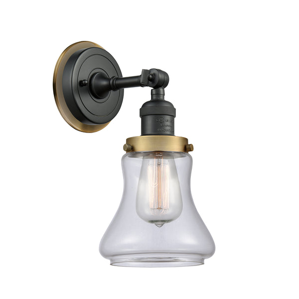 Bellmont Sconce shown in the Matte Black finish with a Clear shade