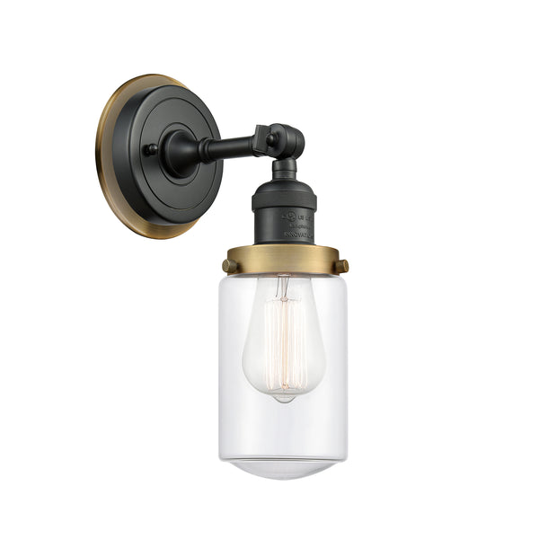 Dover Sconce shown in the Matte Black finish with a Clear shade