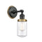 Dover Sconce shown in the Matte Black finish with a Clear shade