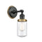 Dover Sconce shown in the Matte Black finish with a Seedy shade