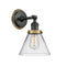 Cone Sconce shown in the Matte Black finish with a Clear shade