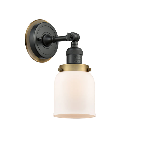Bell Sconce shown in the Matte Black finish with a Matte White shade