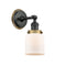 Bell Sconce shown in the Matte Black finish with a Matte White shade