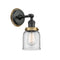 Bell Sconce shown in the Matte Black finish with a Clear shade