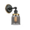 Bell Sconce shown in the Matte Black finish with a Plated Smoke shade
