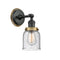 Bell Sconce shown in the Matte Black finish with a Seedy shade