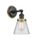 Cone Sconce shown in the Matte Black finish with a Clear shade