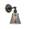 Cone Sconce shown in the Matte Black finish with a Plated Smoke shade