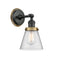Cone Sconce shown in the Matte Black finish with a Seedy shade