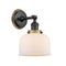 Bell Sconce shown in the Matte Black finish with a Matte White shade