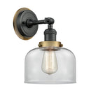Bell Sconce shown in the Matte Black finish with a Clear shade