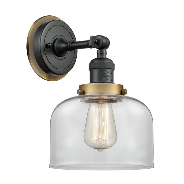 Bell Sconce shown in the Matte Black finish with a Clear shade