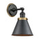Appalachian Sconce shown in the Matte Black finish with a Matte Black shade