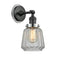 Chatham Sconce shown in the Matte Black finish with a Clear shade
