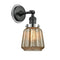 Chatham Sconce shown in the Matte Black finish with a Mercury shade