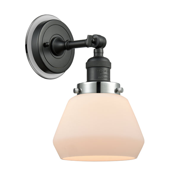 Fulton Sconce shown in the Matte Black finish with a Matte White shade