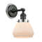 Fulton Sconce shown in the Matte Black finish with a Matte White shade