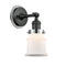 Canton Sconce shown in the Matte Black finish with a Matte White shade