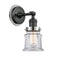 Canton Sconce shown in the Matte Black finish with a Clear shade