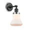 Bellmont Sconce shown in the Matte Black finish with a Matte White shade