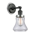 Bellmont Sconce shown in the Matte Black finish with a Clear shade