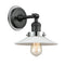 Halophane Sconce shown in the Matte Black finish with a Matte White Halophane shade
