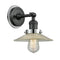 Halophane Sconce shown in the Matte Black finish with a Clear Halophane shade