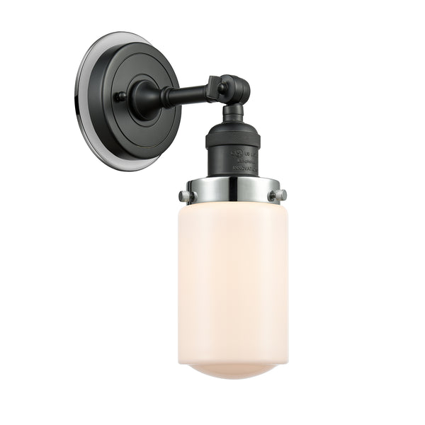 Dover Sconce shown in the Matte Black finish with a Matte White shade