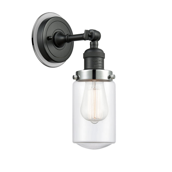 Dover Sconce shown in the Matte Black finish with a Clear shade