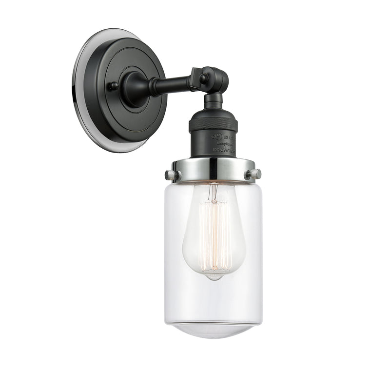 Dover Sconce shown in the Matte Black finish with a Clear shade