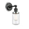 Dover Sconce shown in the Matte Black finish with a Seedy shade