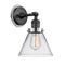 Cone Sconce shown in the Matte Black finish with a Clear shade