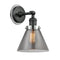 Cone Sconce shown in the Matte Black finish with a Plated Smoke shade
